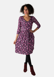 Lillian Purple Floral Print Dress