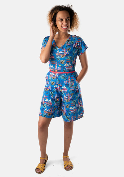Lina Coastal Print Playsuit