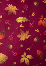 Linden Autumn Leaves Print Round Neck Top