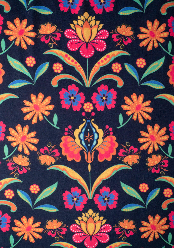 Lindy Bohemian Floral Print Midi Dress
