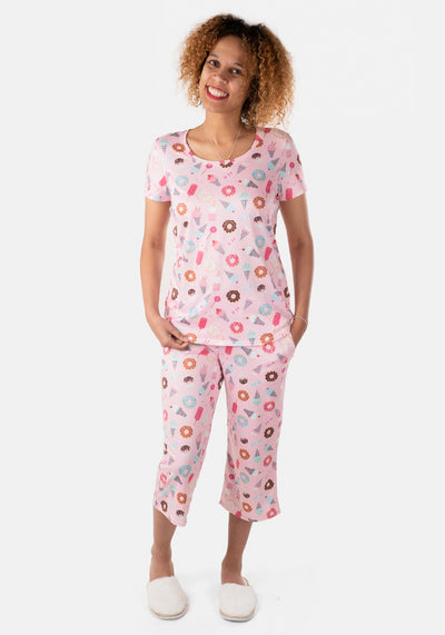 Louise Ice Cream & Doughnut Print Pyjama Set