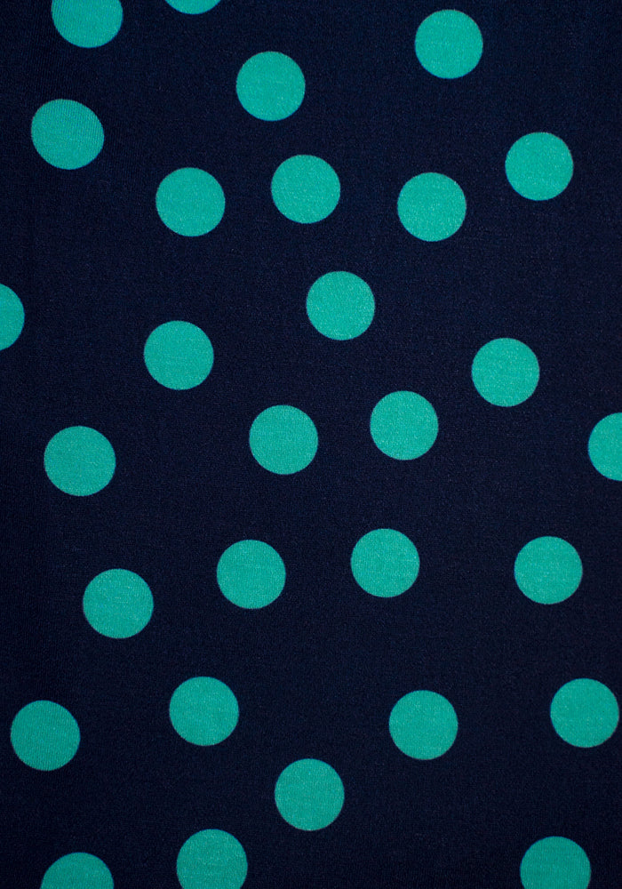 Lucinda Navy & Green Spot Midi Dress