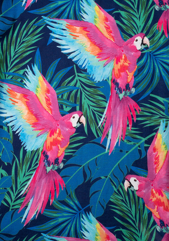 Madina Tropical Parrot Print Culotte Jumpsuit