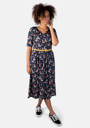 Mara Alpaca Trail Print Midi Dress