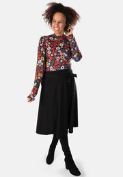 Marguerite Floral Print Turtle Neck Top