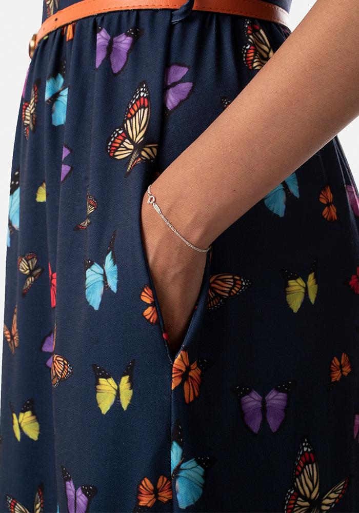 Mariposa Butterfly Print Midi Dress