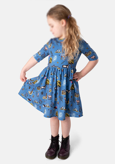 Children's Animal Barnyard Print Dress (Martha)