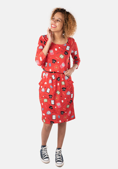 Mason Red Office Print Dress