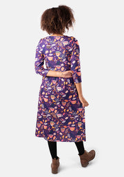 Mayra Teacups Print Midi Dress