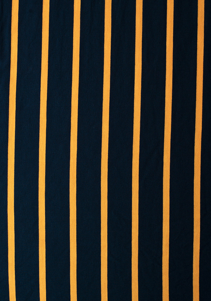 Melina Navy & Yellow Stripe Midi Dress