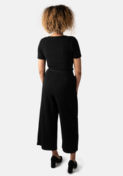 Mercedes Plain Black Culotte Jumpsuit