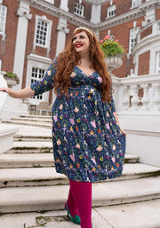 Hermione Nutcracker Print Midi Dress