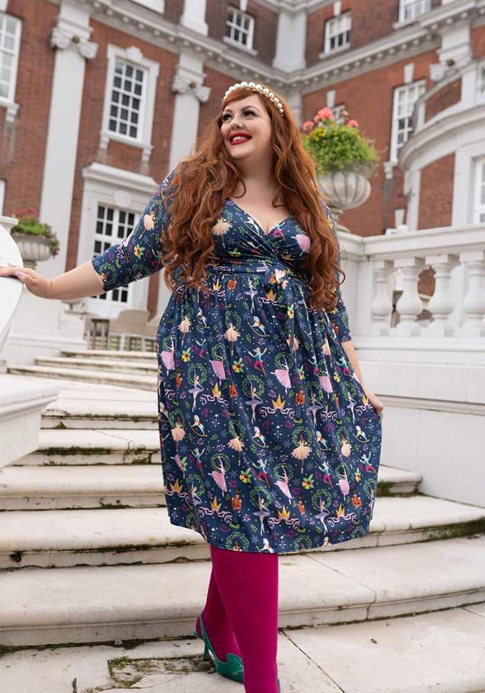 Hermione Nutcracker Print Midi Dress