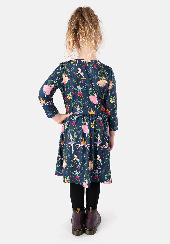 Children's Nutcracker Print Dress (Meri)