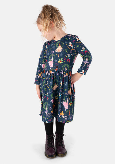 Children's Nutcracker Print Dress (Meri)