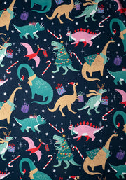 Joyasaurus Dinosaur Christmas Print Dress