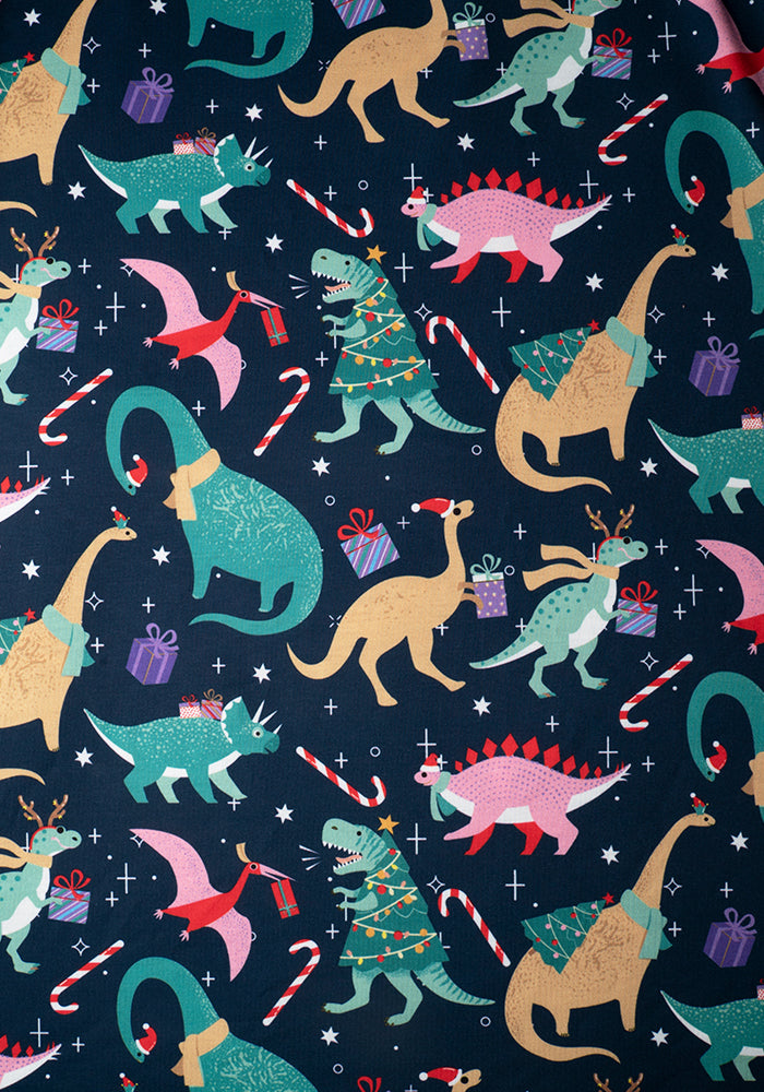 Clement Xmas Dinosaur Print Midi Dress