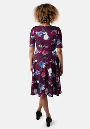 Meryl Vintage Floral Print Swing Dress
