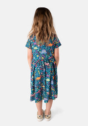 Children's Dinosaur Print Dress (Miasaura)