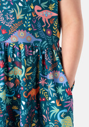 Children's Dinosaur Print Dress (Miasaura)