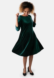 Midori Green Velvet Dress