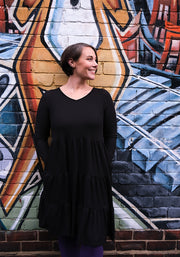 Mila Black Tiered Hem Dress