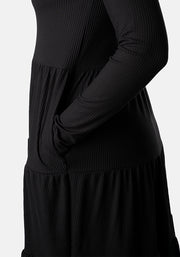Mila Black Tiered Hem Dress