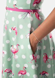 Mildred Spot Flamingo Swing Dress