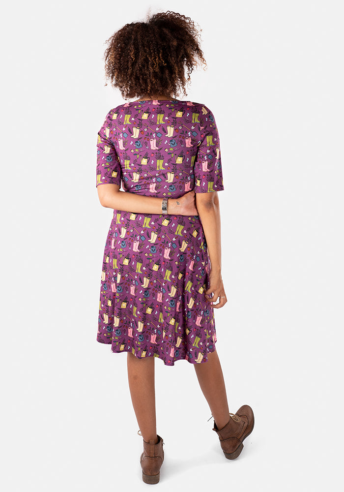 Millie Wellies & Watering Can Print Dress