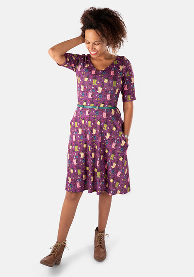 Millie Wellies & Watering Can Print Dress