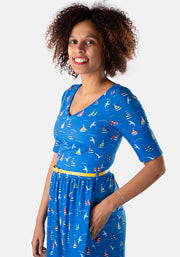 Mimi Sailboat & Seagull Print Dress