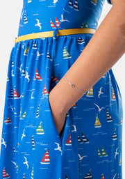Mimi Sailboat & Seagull Print Dress