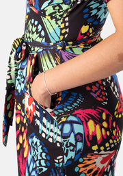 Minahil Bright Butterfly Wing Print Culotte Jumpsuit