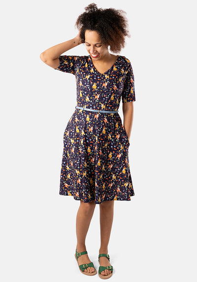 Minnie Cat Floral Print Dress
