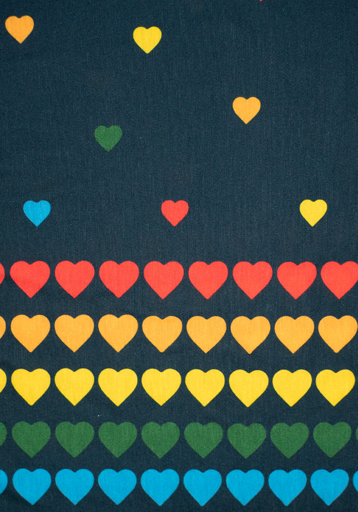 Miriam Navy Rainbow Heart Print Dress