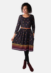 Miriam Black Rainbow Heart Print Dress