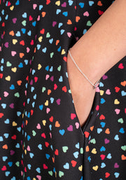 Monroe Multicoloured Heart Print Swing Dress