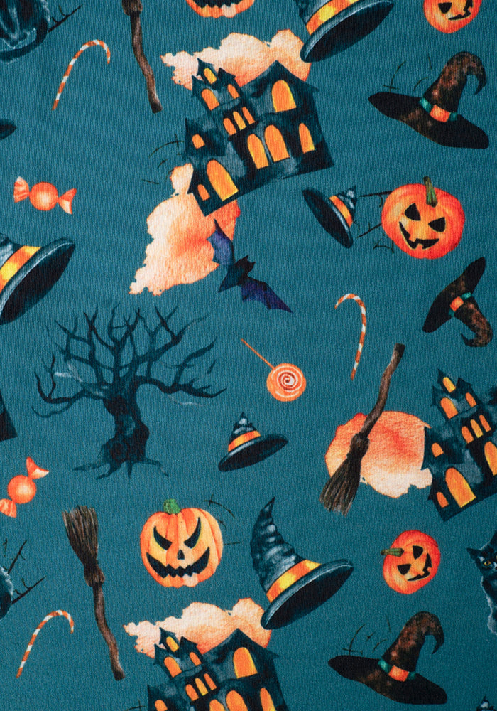 Morticia Halloween Print Dress