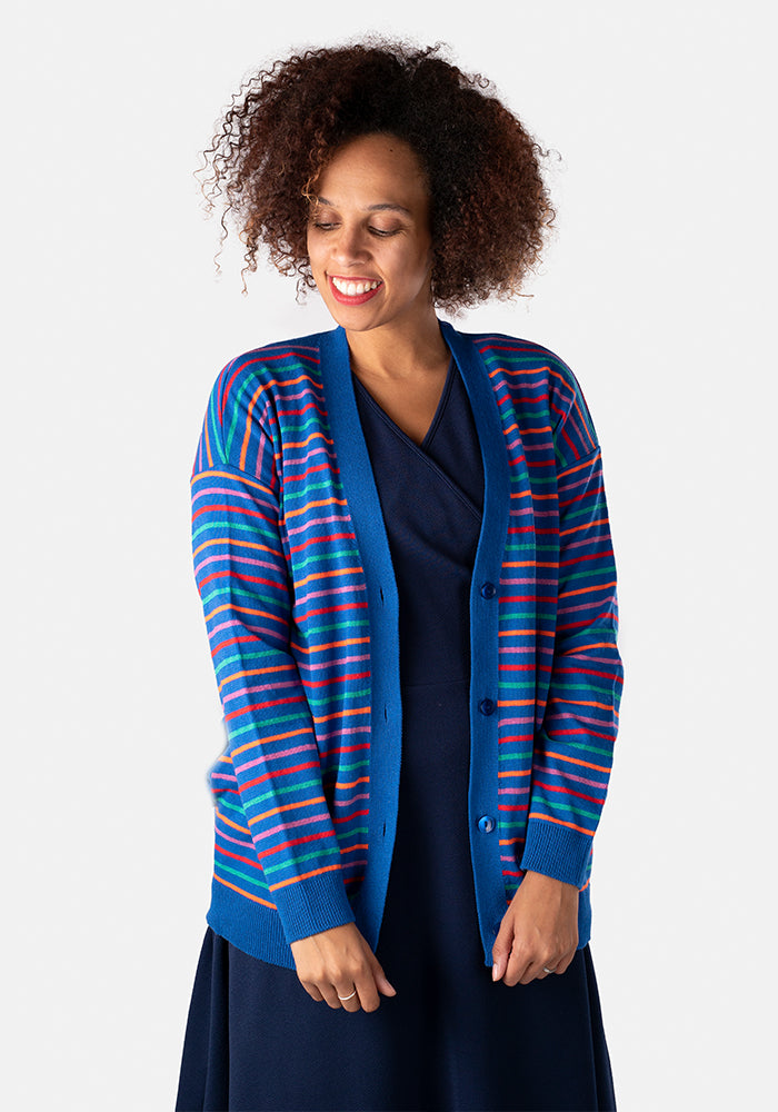 Multicoloured Stripe Knit Cardigan