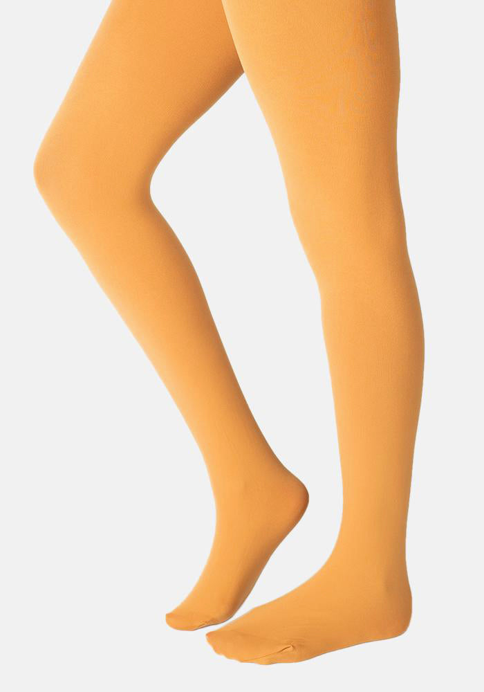 Front view of Premium 80 Denier Tights Mustard