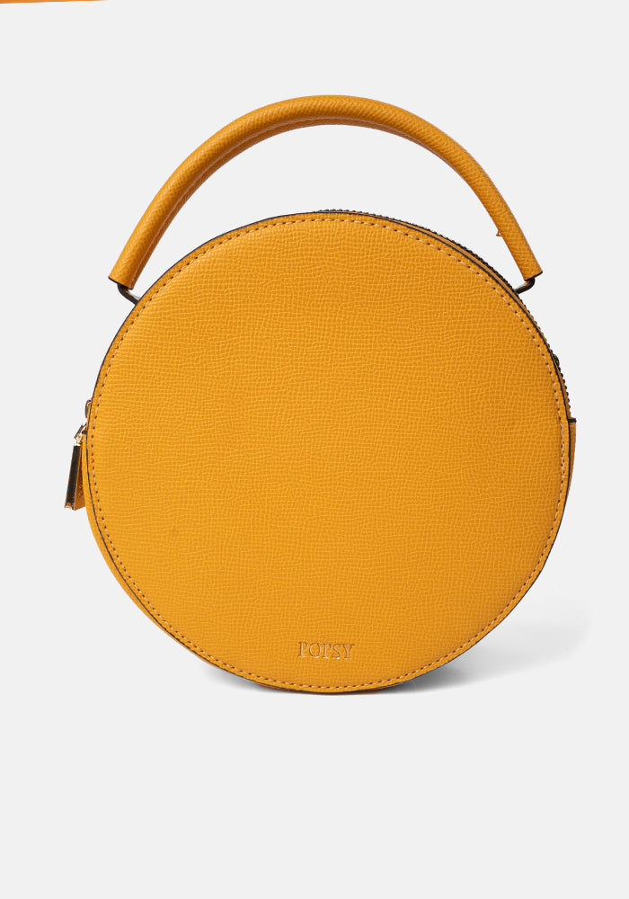 Round Mustard Premium Cross Body Bag