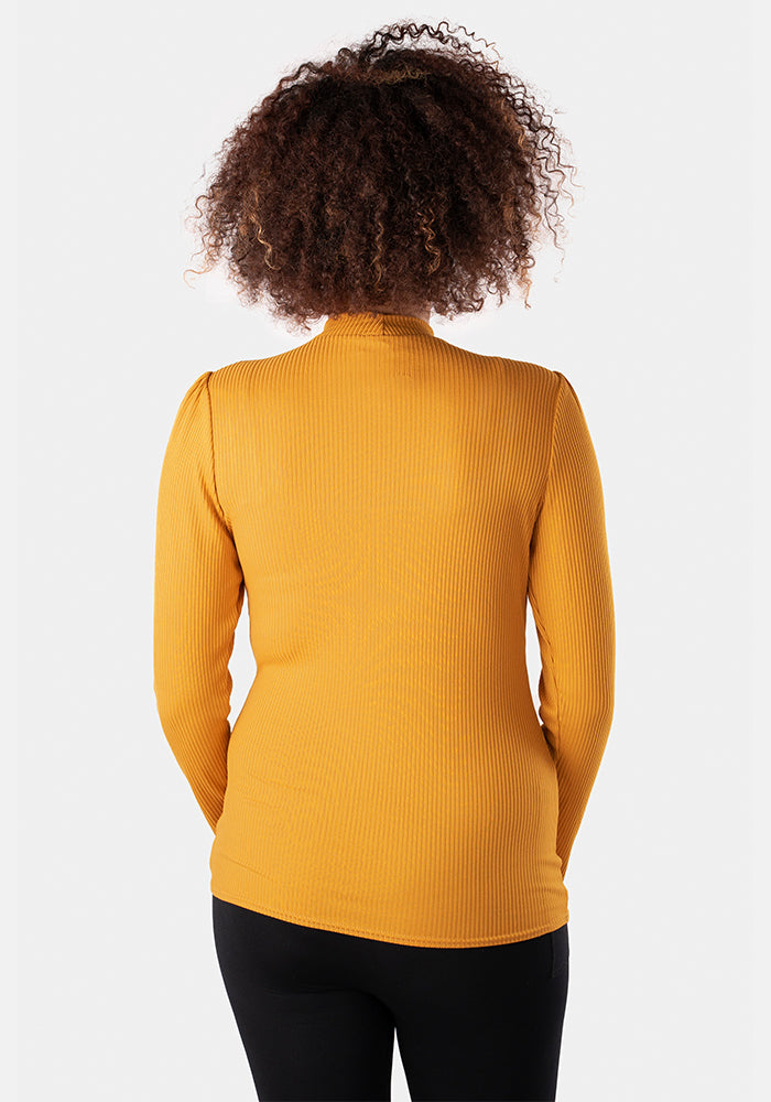 Second angle of Mustard Turtle Neck Top
