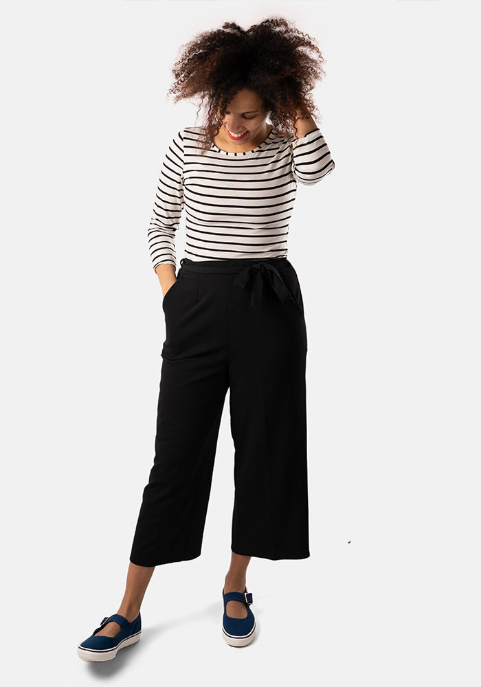 Sixth angle of Myleene Black 3 and 4 Leg Trouser