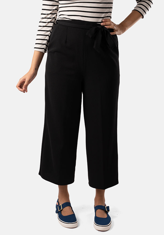 Front view of Myleene Black 3 and 4 Leg Trouser