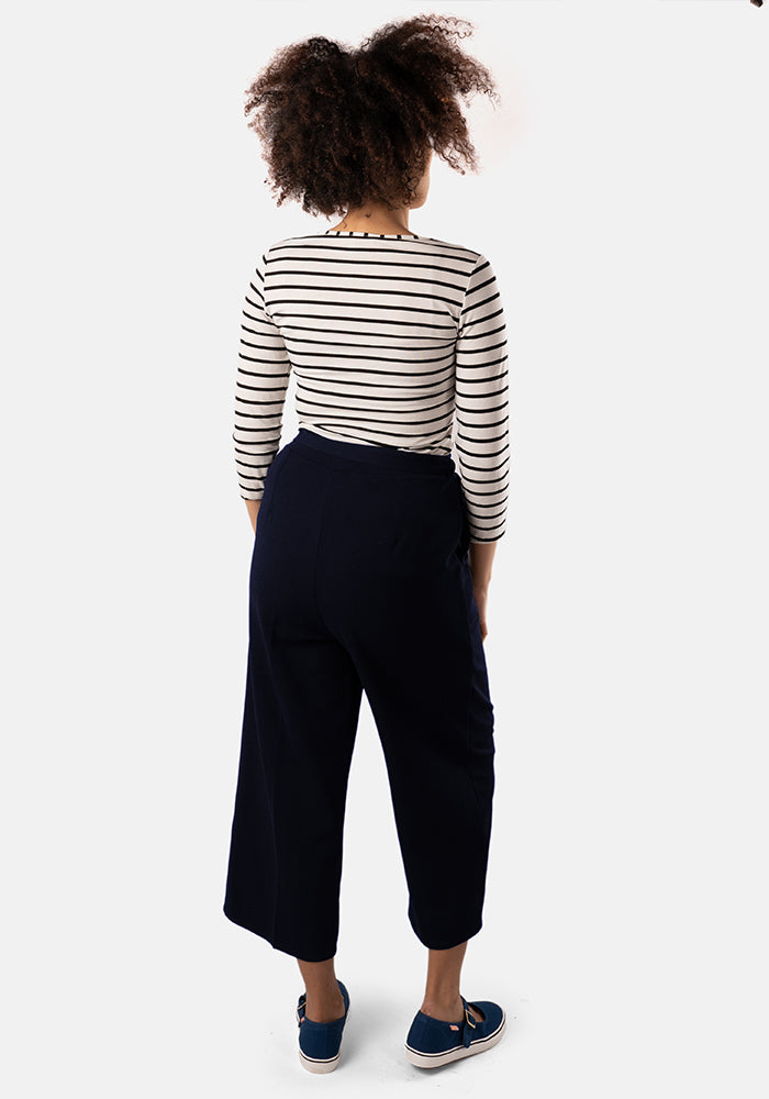 Sixth angle of Myleene Navy 3 and 4 Leg Trouser