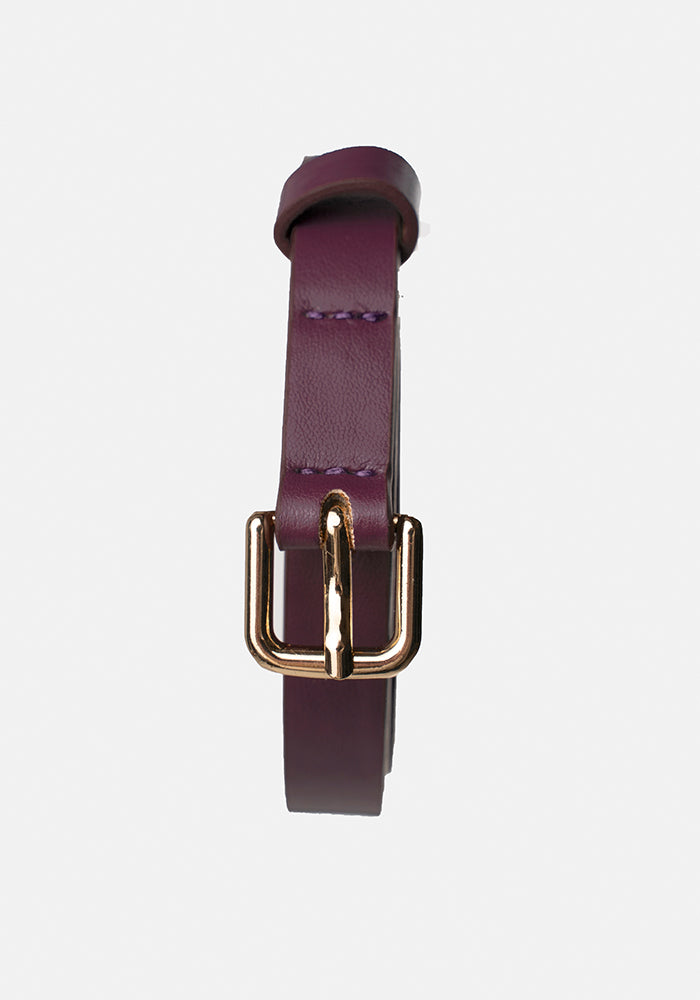 Front view of Plum Statement PU Belt