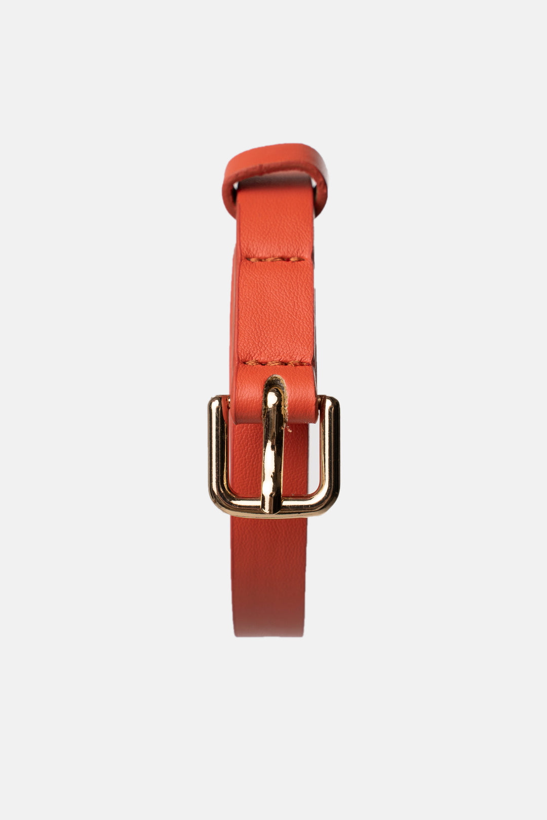 Front view of Pumpkin Statement PU Belt