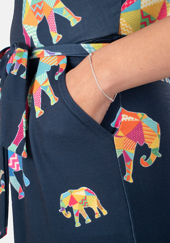 Nel Elephant Print Culotte Jumpsuit