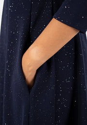 Nessa Navy & Silver Glitter Trapeze Dress
