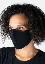 3 Layer Plain Black Reversible Face Cover (Romeo)